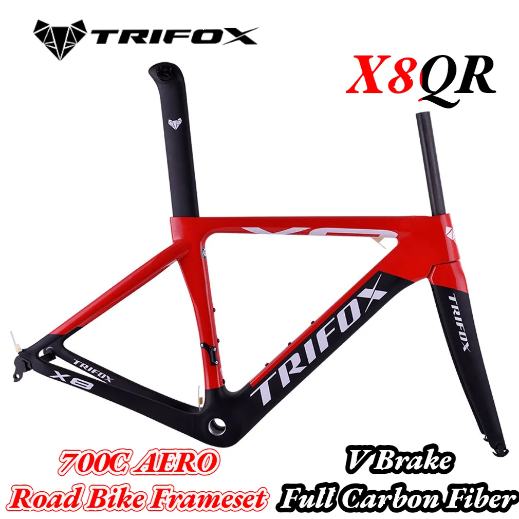 TRIFOX X8QR Carbon Road Frame Yellow Red Quick Release
