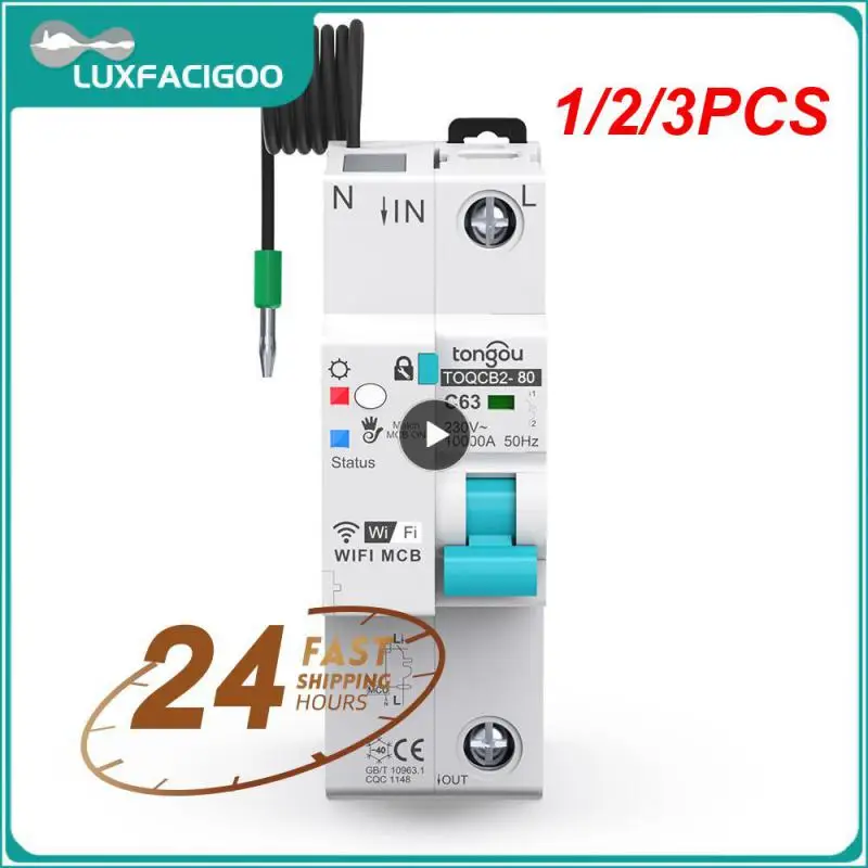 

Беспроводной Выключатель Tuya Mcb, 1/2/3 шт., схема 1p, фотопульт дистанционного управления, Wi-Fi, 63 А, переключатель измерения