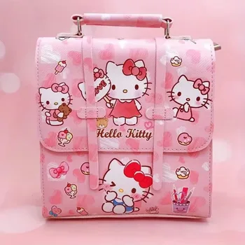 Zaino serie Sanrio Hello Kitty Kuromi Borsa di tela carina Kawaii Borsa a tracolla portatile retrò per bambini alla moda KT Girl Hearts 1