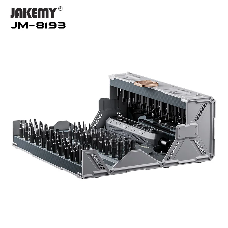 Jakemy chave de fenda elétrica 180 em 1 bateria embutida