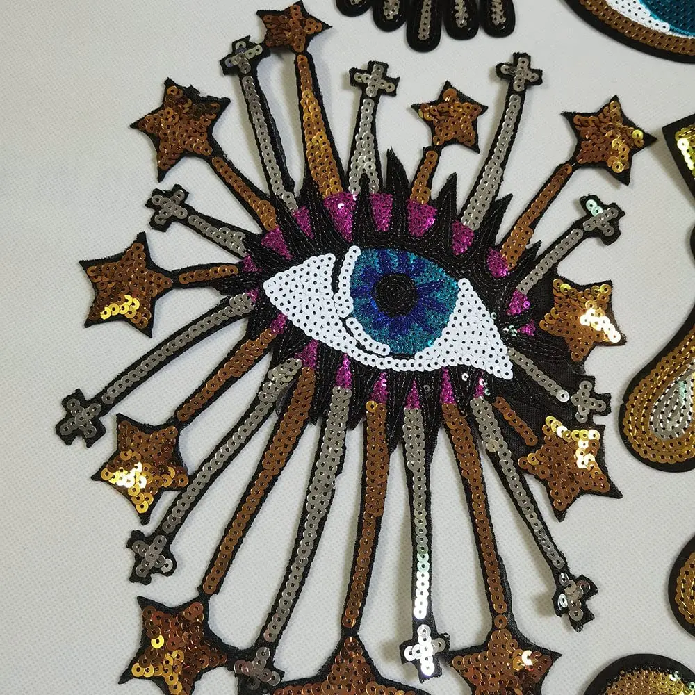 EMDOM Evil Eye Patches Hand Ogen Badges Kralen Crystal