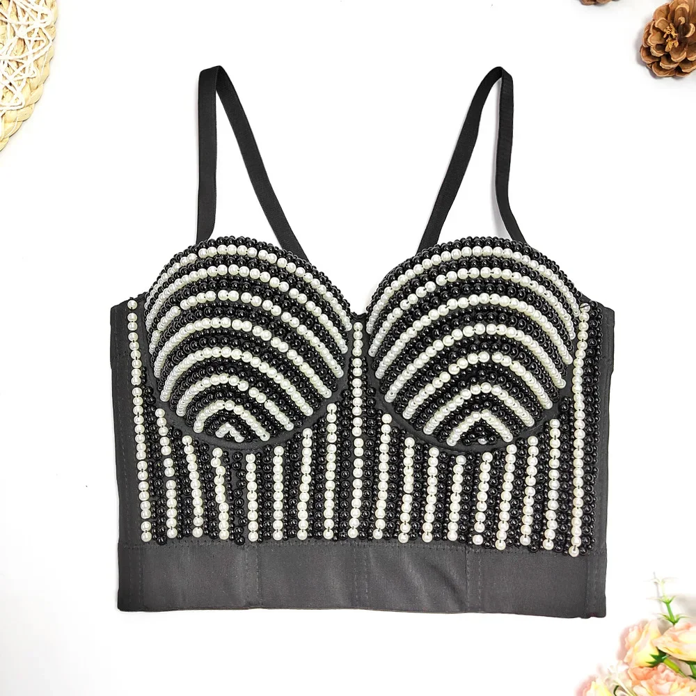 

Black White Pearl One-piece Swimsuit Women Halter Shoulder Lace Up Sexy Bra Thong Bikini 2024 New Beach Bathing Suit Swimwear