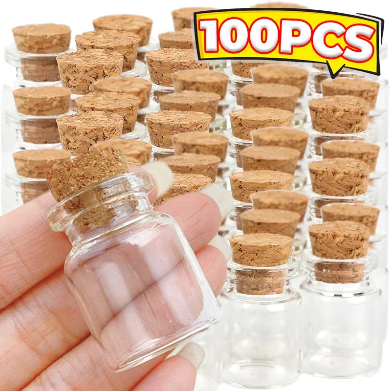 Transparent Mini Glass Bottles DIY Crafts Empty Message Wishing Bottle Cork Birthday Wedding Party Decor Gift glass bottles mini glass bottles