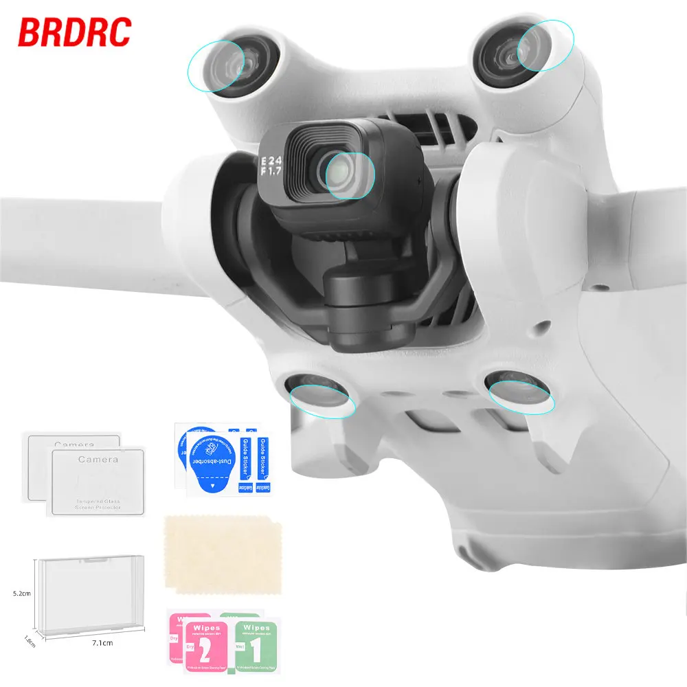 

BRDRC HD Lens Tempered Film for DJI Mini 3 Pro Drone Lens Anti-scratch Film + Sensor Protection Film for Mini 3 Spare Accessory