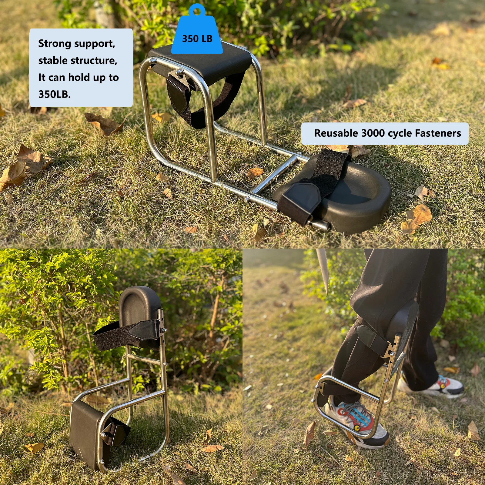 304 Stainless Steel Knee Seat,Designed For Working On Horticultural Farms-Knee Protection,Ankle Support,Durable Thick Knee Pads