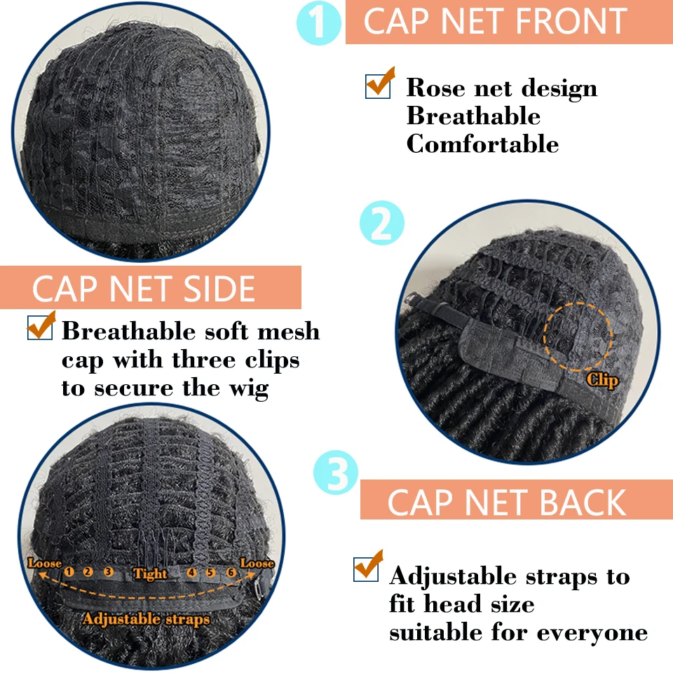 Dreadlock Wig Short Curly Braided Twist Dreadlock Wigs with Clips In Synthetic Faux Locs Braided Wigs Full Hair Replacement