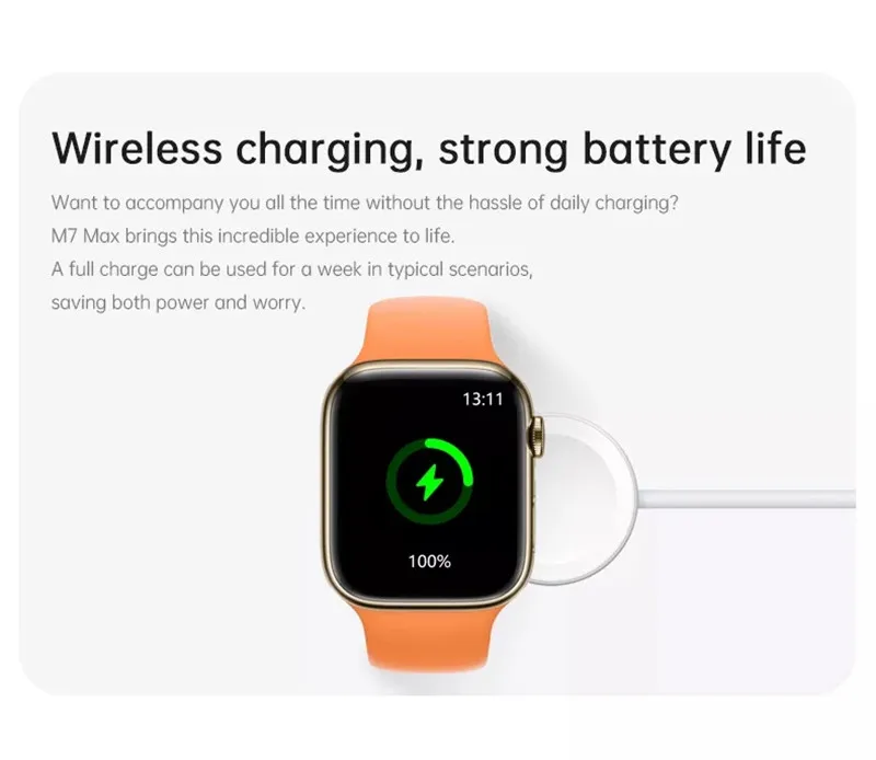 M7 Max Smartwatch Series 7 Bluetooth Call NFC 1.9 Inch HD Infinite Screen Wireless Charging DIY Watchfaces Smart Watch