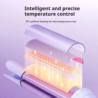 Fer à boucler automatique, fer à friser automatique pour des ondulations de plage avec millions d'ions négatifs, 4 températures et 3 minuteurs, arrêt automatique 4