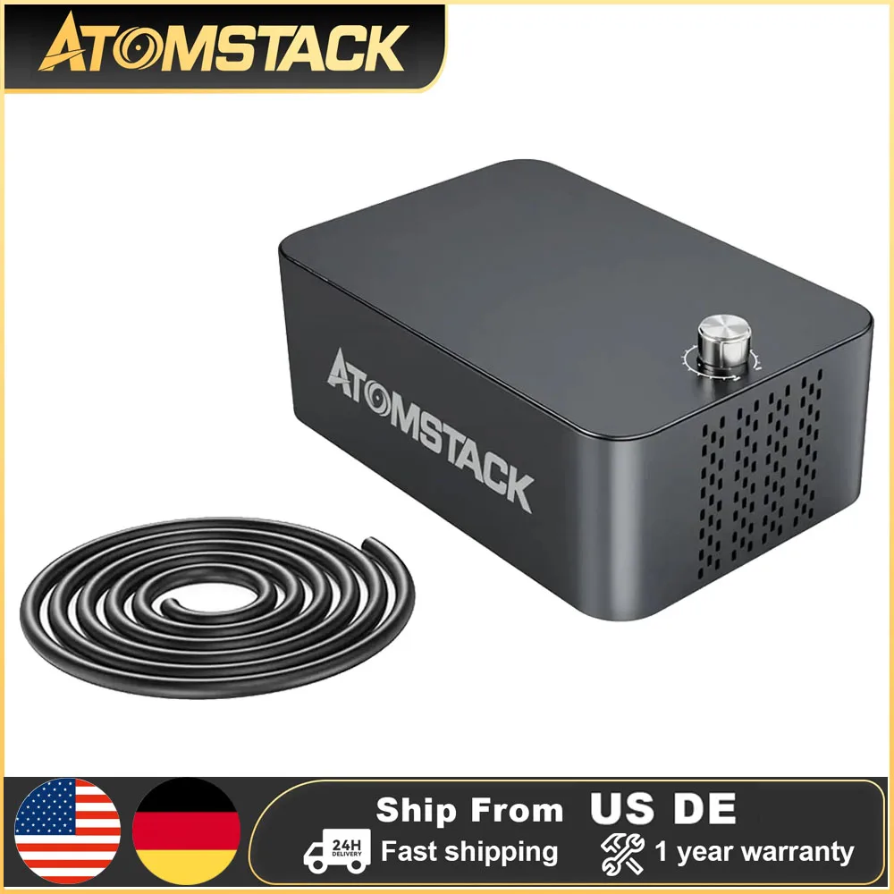

ATOMSTACK Air Assist System F60 Dual Pump Adjustable Airflows 10-60L/min For Laser Engraver Cutter Clean Cutting Remove Smoke