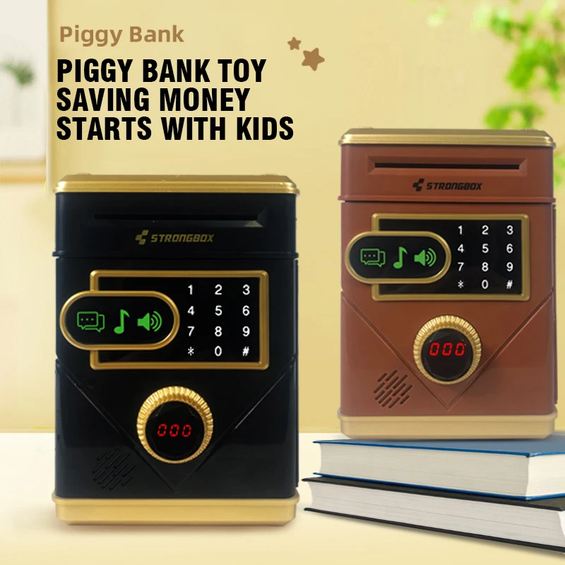 Automatic Piggy Bank Childrens Toy Cash Coin Saving Money Box Auto Counting Touch Screen Electric Password Piggy Bank with Music 2