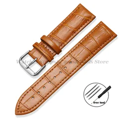 Calfskin Leather Slub Pattern Universal Watch Strap Bracelet (Various Sizes) - 18mm-No Box (Light Brown)