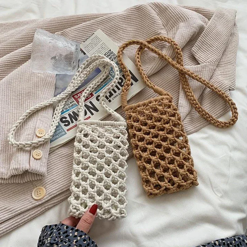 Elegant Women's Lightweight Hollow-Out Crochet Crossbody Handbag