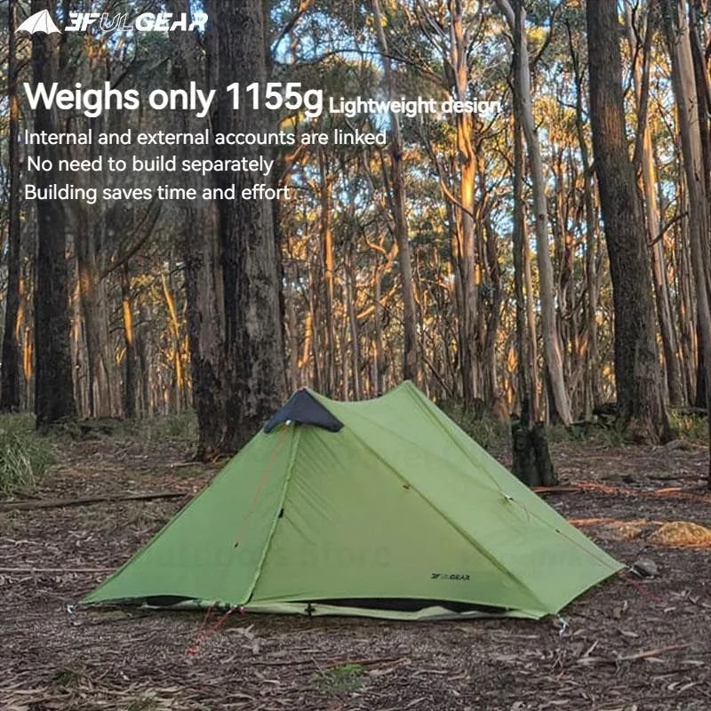 3F UL GEAR LanShan UltralightCamping Shelters Travel Outdoor 15D Nylon Silicone Professional Pyramid Tourist Beach Folding Tent