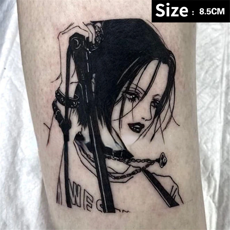 

Anime Oosaki Nana Girl Fake Tattoo Sticker Waterproof Temporary Tattoo Body Arm For Woman Man Body Transfer Black Cool Art Decal