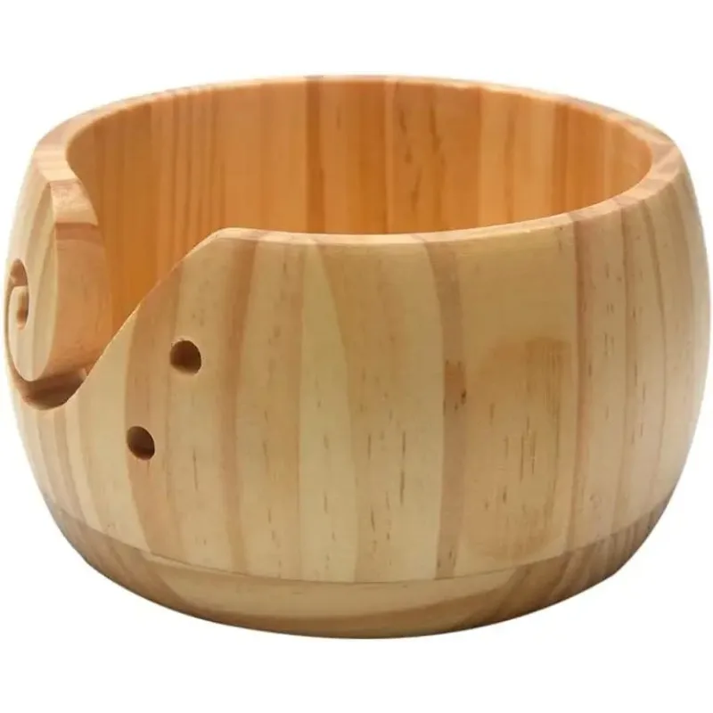 Bamboo Yarn Bowl Handmade Knitting Bowl Wool Holder DIY Embroidery Crocheting Storage Accessories for Crochet