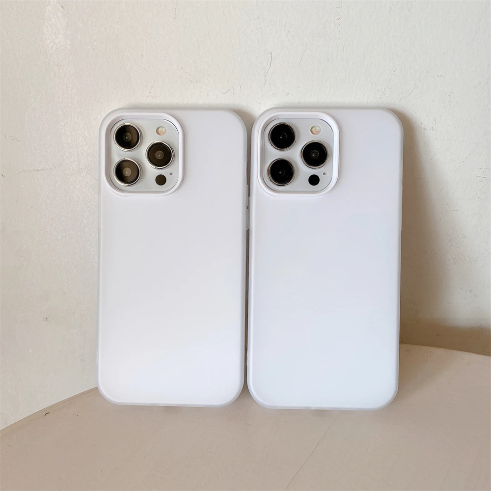 Elegant Matte White Phone Case with Camera Protection - Skin Feel Full Back Cover
