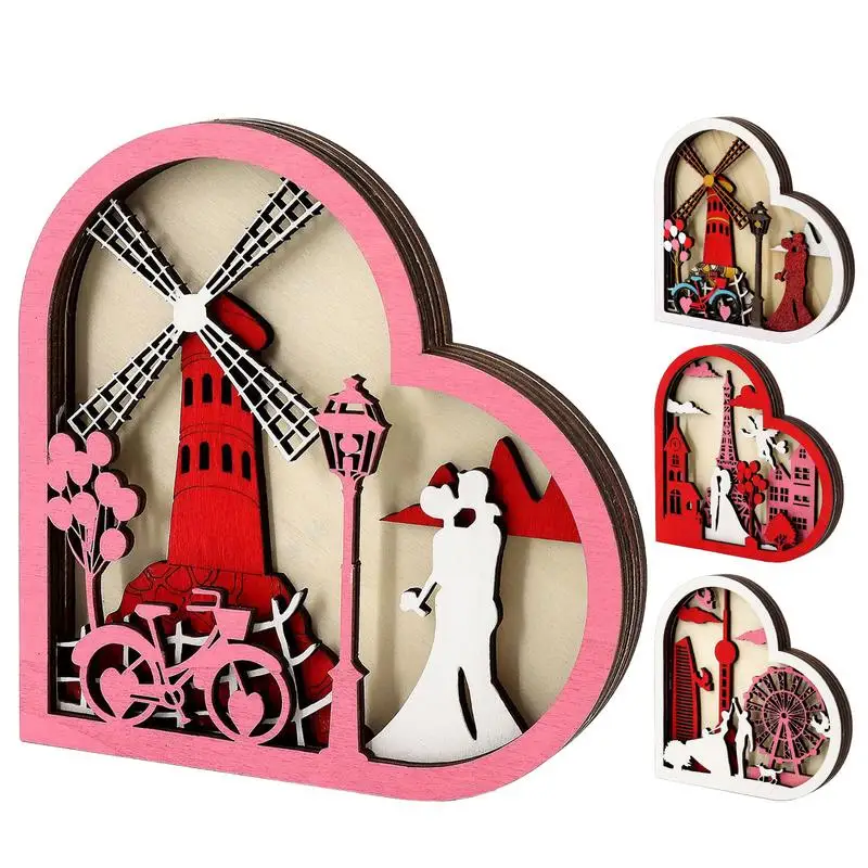 

Креативный деревянный декор для стола в форме сердца на День святого Валентина, деревянный знак в форме сердца, настольный Свадебный декор для стола на День святого Валентина