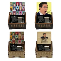 TV Show The Office Music Box Wind Up Figure Print Mechanical Wooden Gift For Fans Friends Christmas Party Birthday Present 1