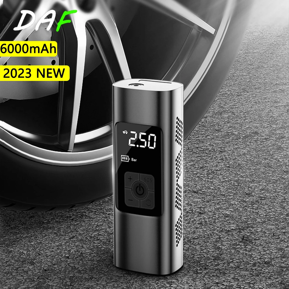 

6000mAh Mini Car Air Pump 12V 150PSI Portable Cordless Tire Inflator Digital Inflatable Pump For Car Bicycle Boat Balls Air Pump