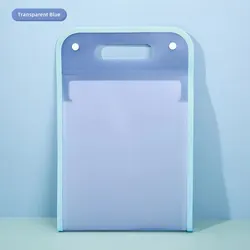 Portable A4 Letter Size 13-Pocket Macaron Color Accordion File Organizer for Classroom, Office, and Home Storage (Transparent Blue H)
