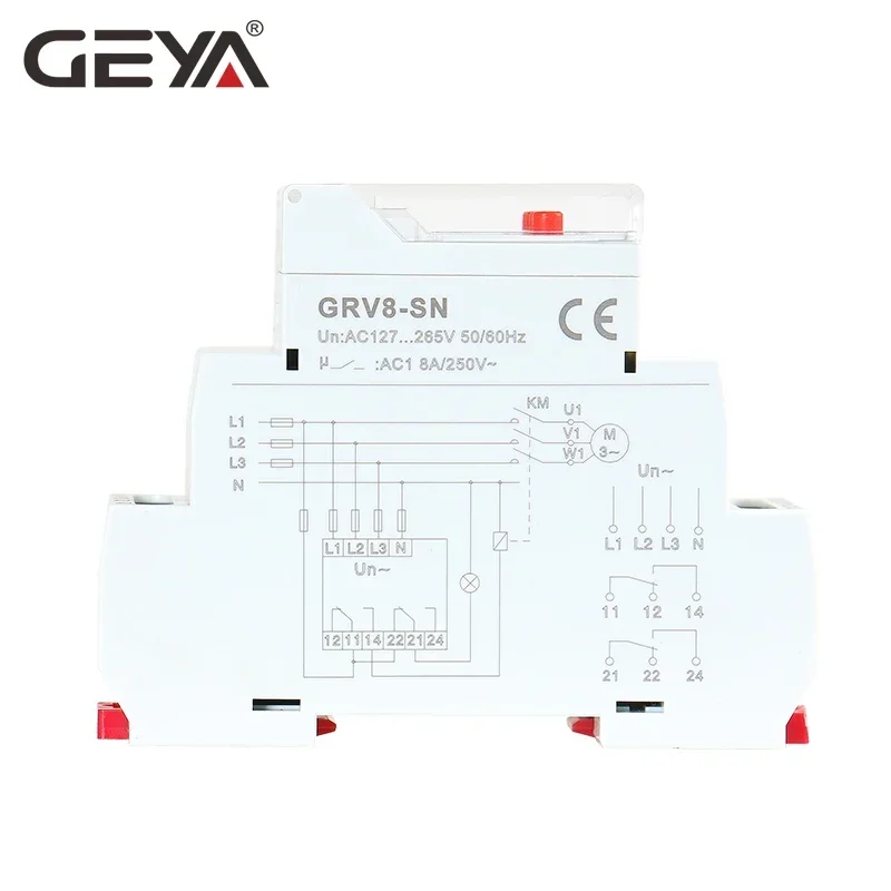 GEYA GRV8-SN/SP LCD 디지털 디스플레이 전압 릴레이 8A 70V-650V가 있는 과전압 저전압 보호 장치