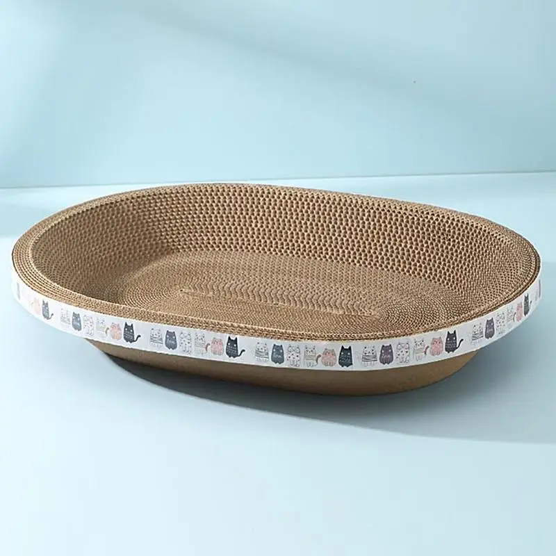 Oval-shaped Cat Scratcher corrugated paper Cat Scratcher Cardboard Posts Cats Grinding Claw Toys  Cat Bed Nest Cat Accessories