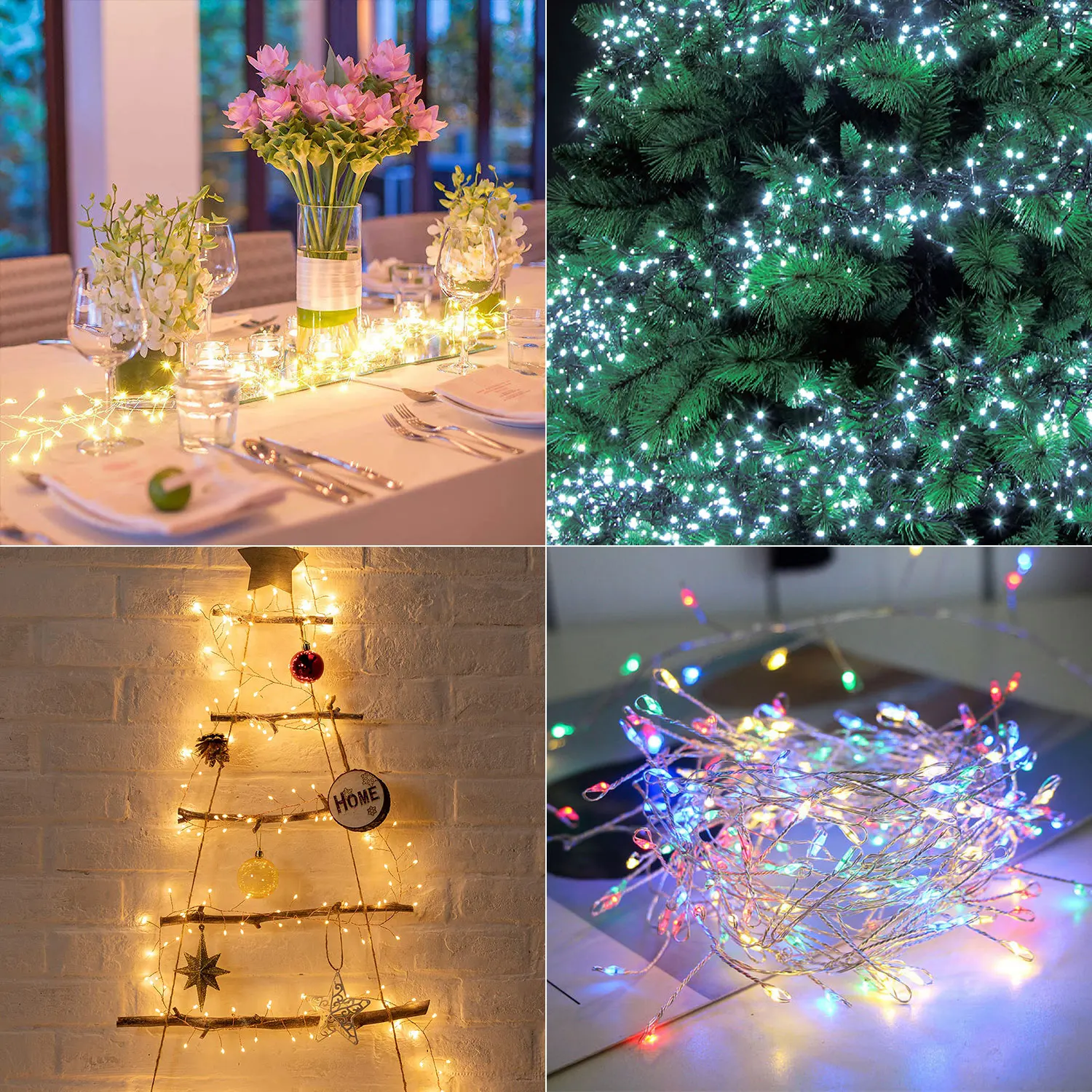 600 LED 클러스터 크리스마스 스트링 조명, 야외 장식, 실내 정원 나무 플러그, 웨딩 220V, 10m 휴일 조명 파티