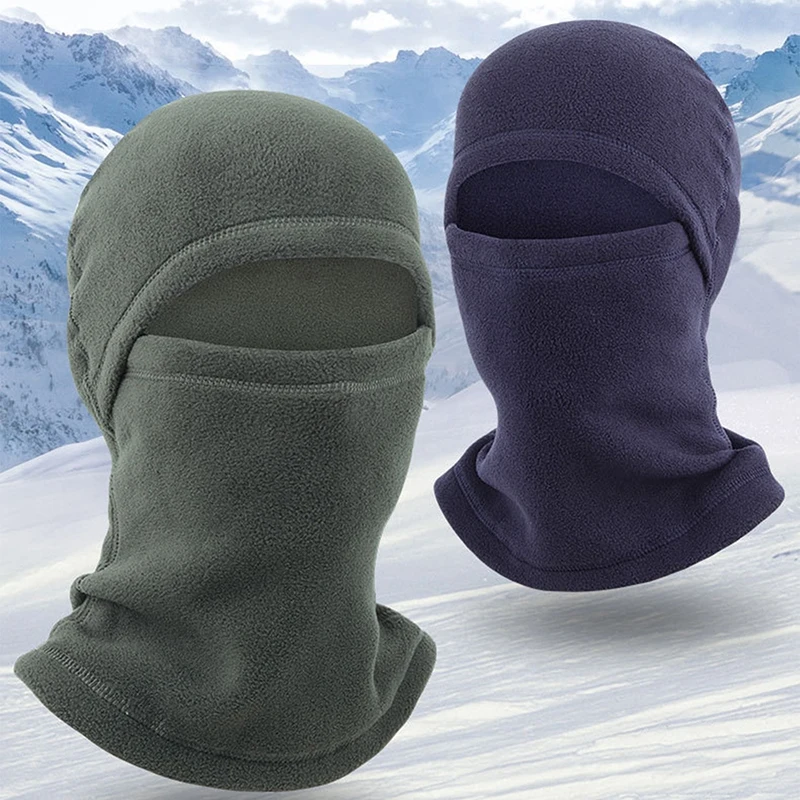 

Winter Polar Fleece Balaclava Men Face Mask Neck Warmer Beanies Thermal Head Cover Tactical Military Sports Scarf Ski Caps