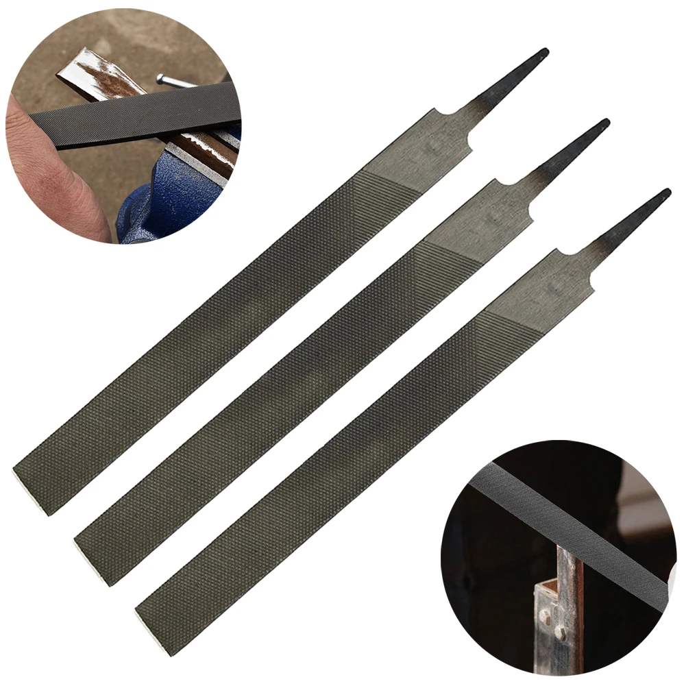 3pcs 6 Inch Industrial Steel Files Flat Metalworking Woodworking Steel Rasp File Flat Without Handle Files Grinding Polishing