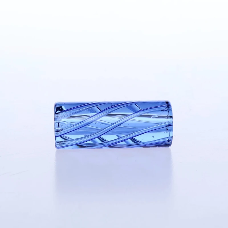 5pcs/box In Stock 7 Holes Blue Color Spiral Smoking Glass Tips/Glass Filter Tip with Holes Box Set For Smoking Accessories