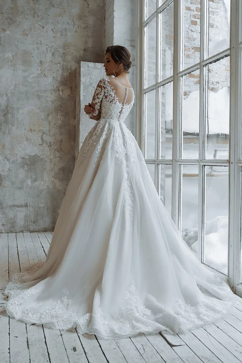 vestidos de novia  Customize To Measures Wedding Dress Long Sleeves Lace Appliques Princess For Women Customize To Measurs 2024 5