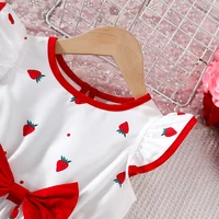 Robe imprimée fraise avec nœud printemps/été pour filles 4