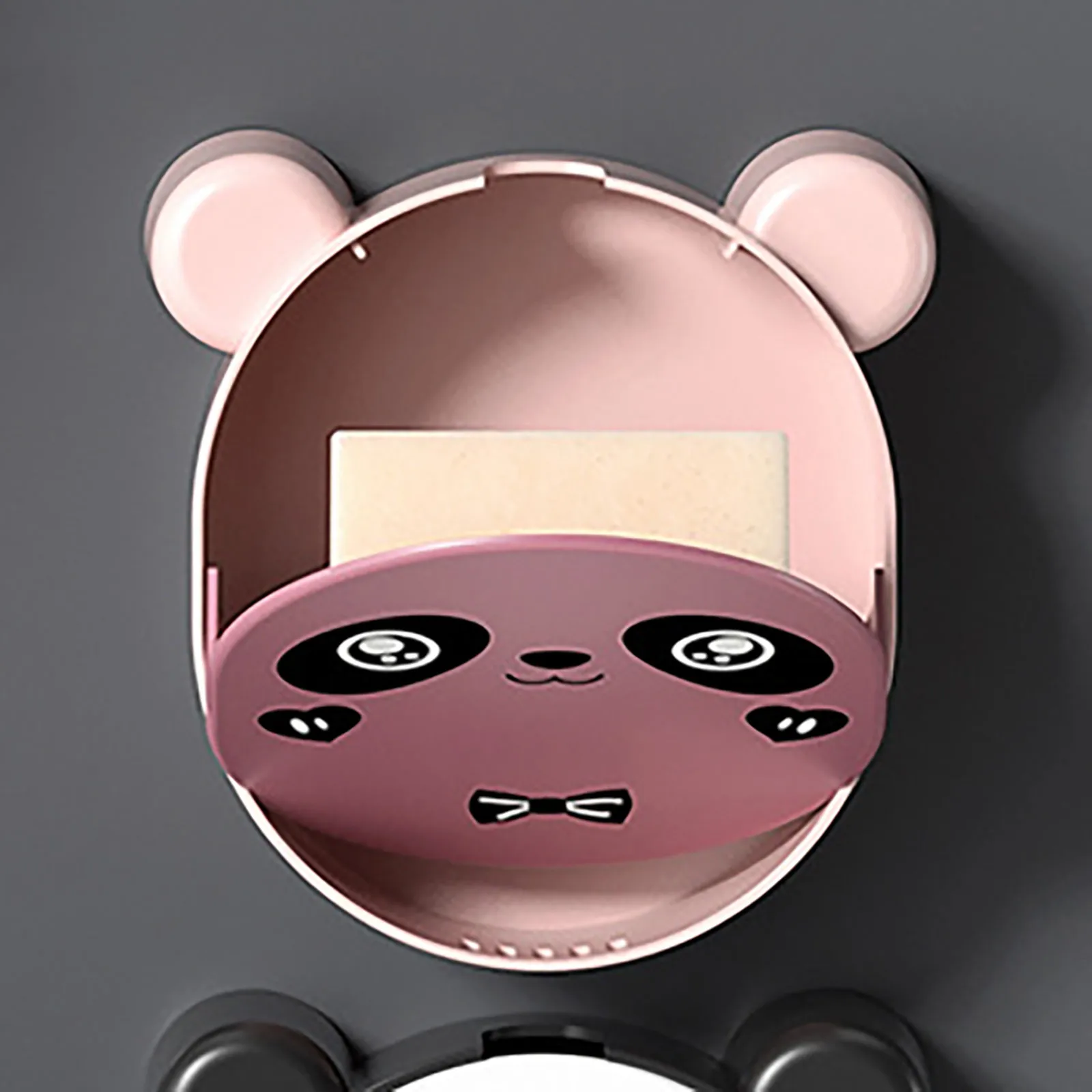 Practical Cute Panda Soap Box with Cover Draining Soap Dish Bathroom Accessories 