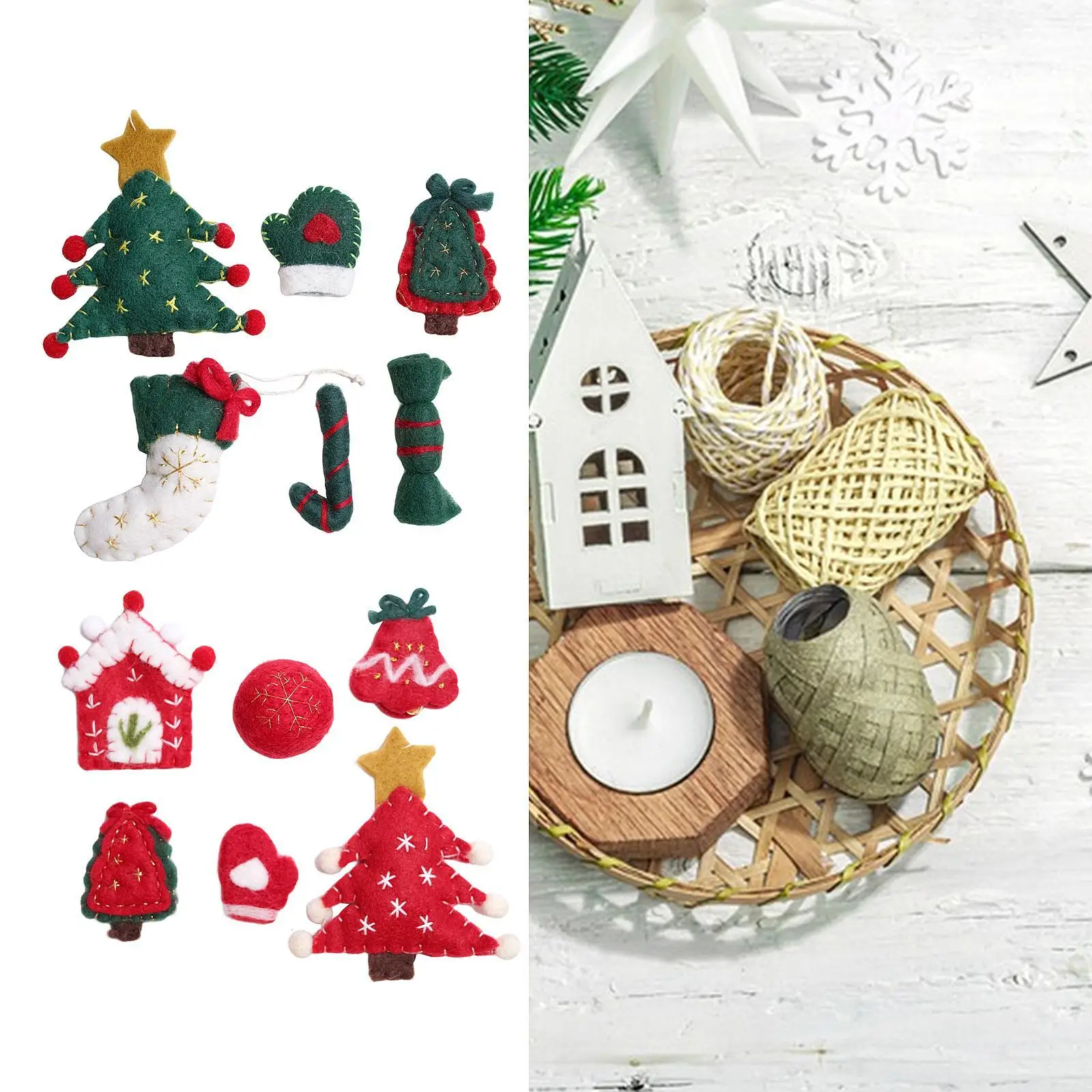 Handmade Felt Christmas Ornaments Christmas Craft Kits for Home Office Sewing Craft Make Your Own Ornament Felt Ornament Kit Handmade Felt Christmas Ornaments Christmas Craft Kits for Home Office Sewing Craft Make Your Own Ornament Felt Ornament Kit