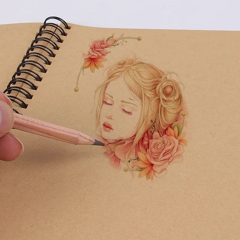 고품질 전문 수채화 크래프트 종이 스케치 그림 쓰기 학생 미술 용품을 그리기위한 8K/A4 앨범 스케치북