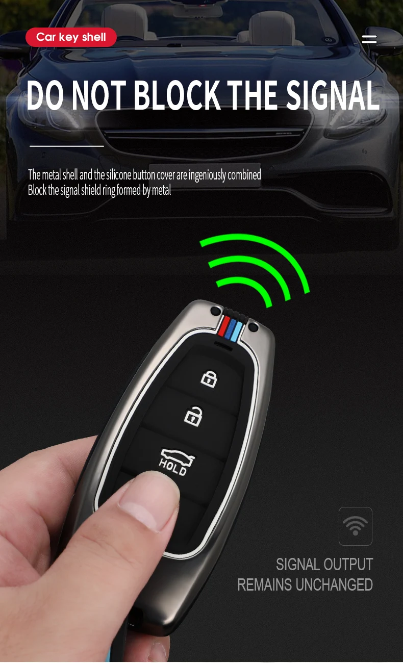 Nuova custodia per chiave a distanza per Auto per Hyundai Santa Fe Tucson 2022 NEXO NX4 Atos Prime Solaris 2021 4 5 pulsanti accessori Auto - S3fae2834b1454bcfbeb206bbe0a2e500g