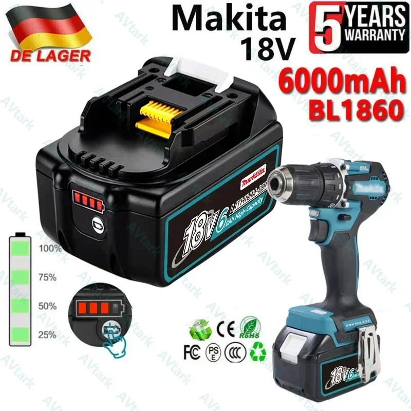 

Аккумуляторная батарея BL1830 для Makita, 18 в, 12000 мАч, DC18RC
