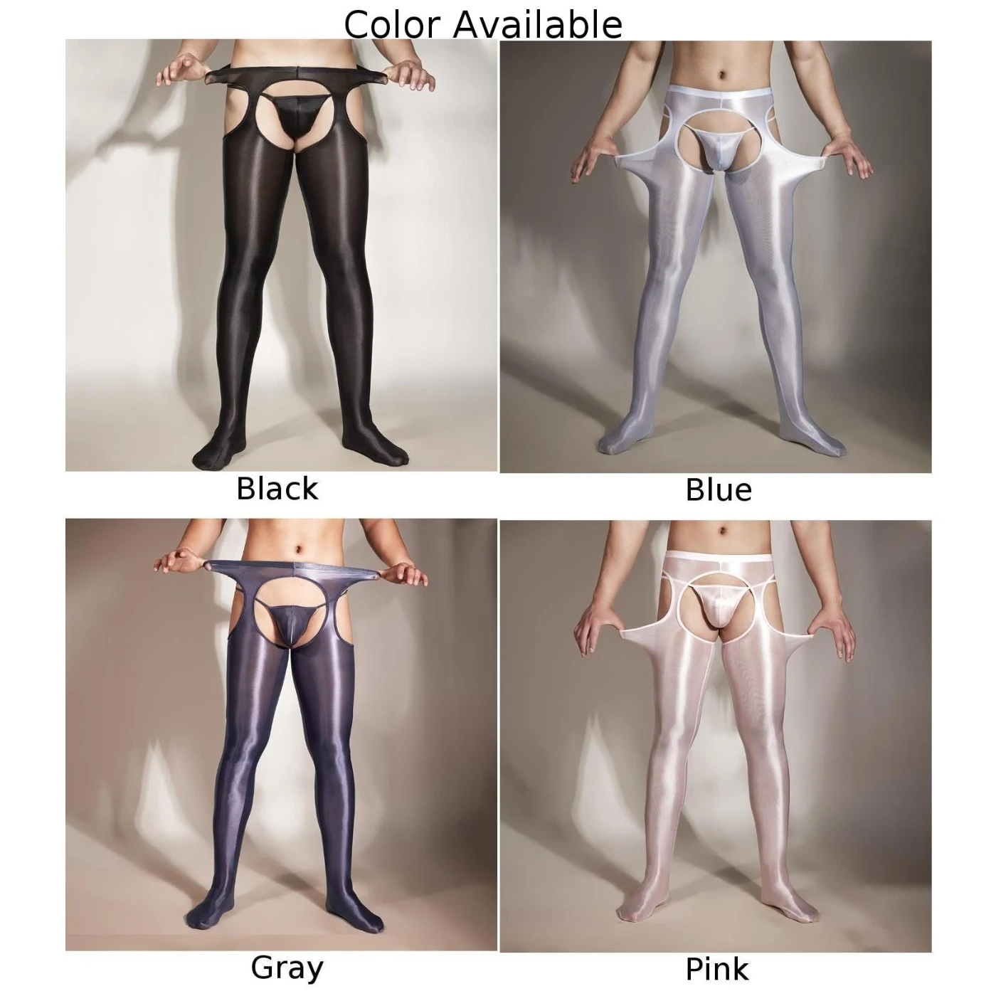 New Pantyhose Oil Shiny Transparents Trousers Underwear Elastic Gay Glossy Leggings Long Pants See Through