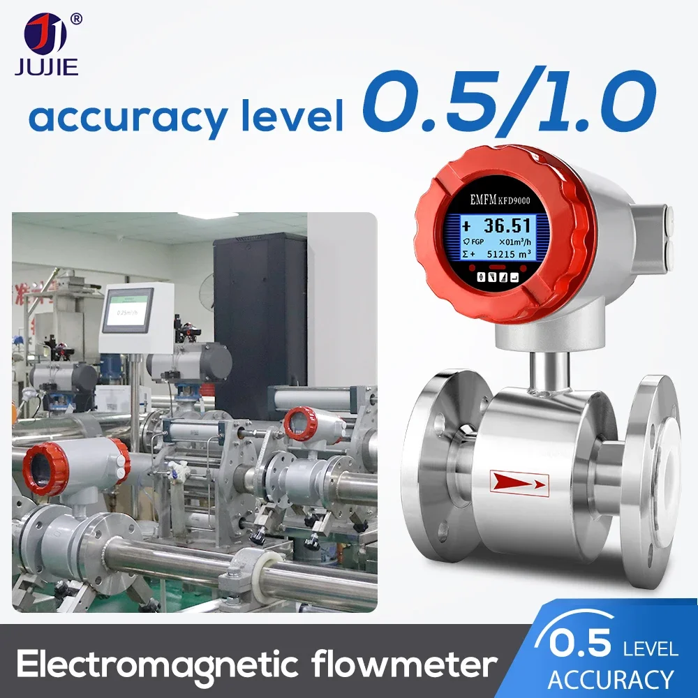 Wastewater Seawater Acid High accuracy Milk Magnetic Flowmeter Digital Water Electromagnetic Flow Meter