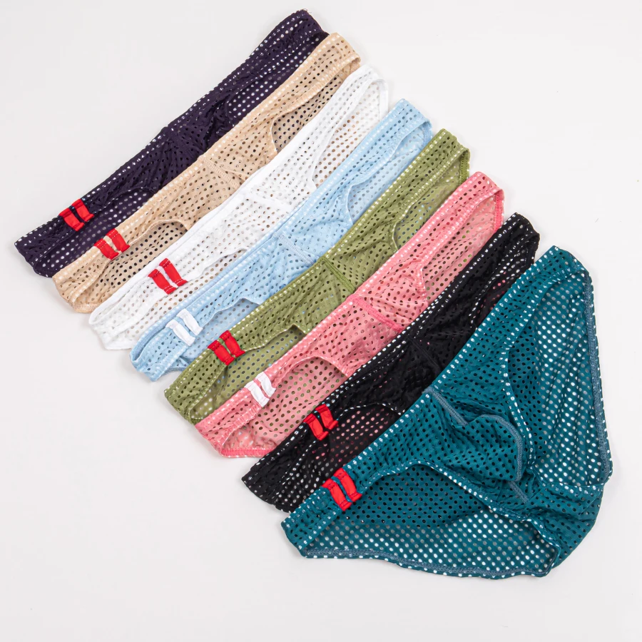 4pcs Mesh Underwear Men Briefs Sexy Man Panties For Male Underpants Brief Ice Silk Pouch Plus