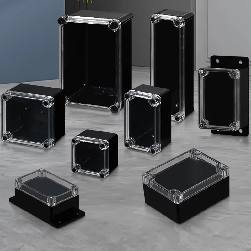 Electrical Junction Box Clear Cover Waterproof ABS Plastic With Transparent Lid