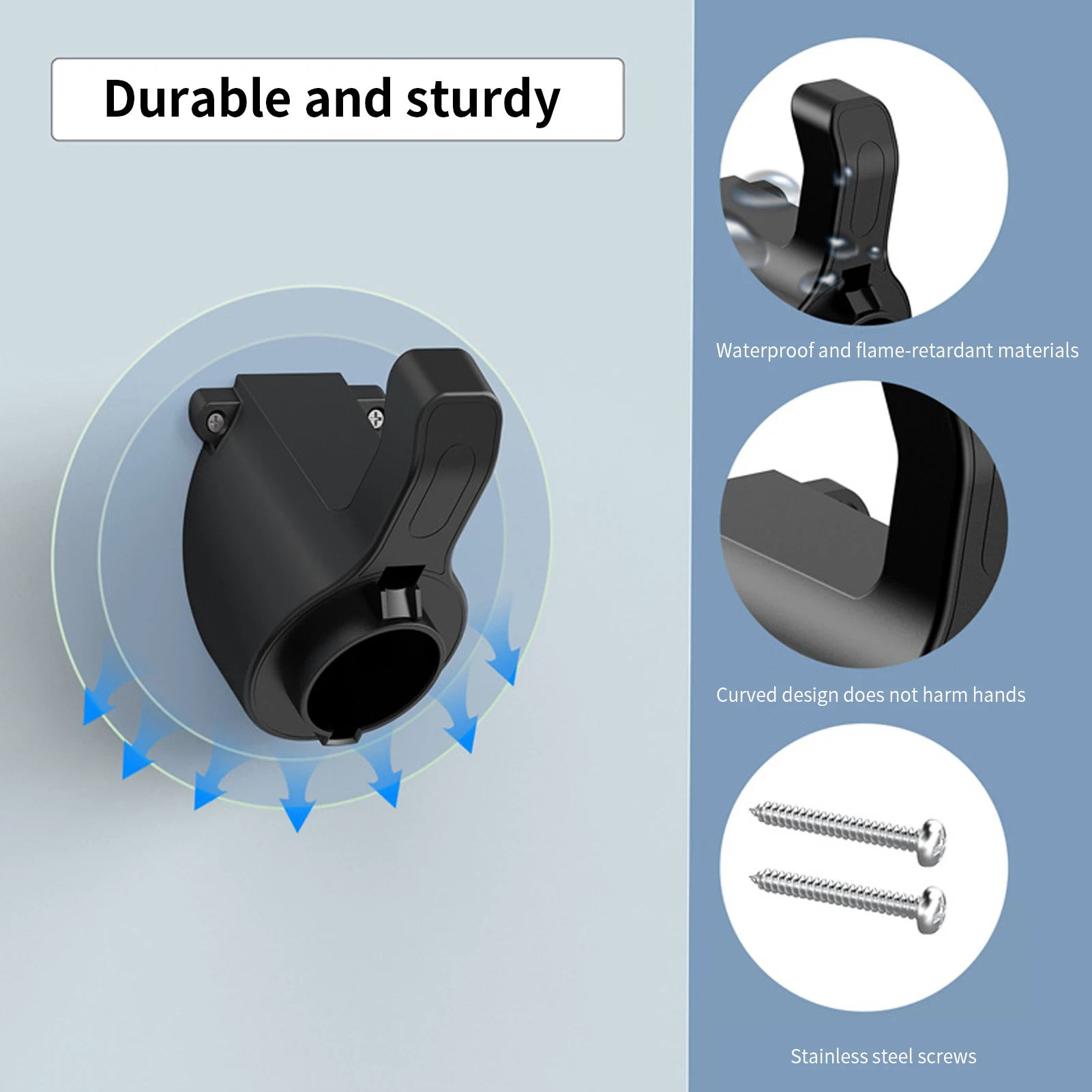 J1772 EV Charger Holder Fixed Base Charger Nozzle Holster Dock Electric Vehicle Car NEVs Wall-Mount Gun-Head Socket Connector ev charger