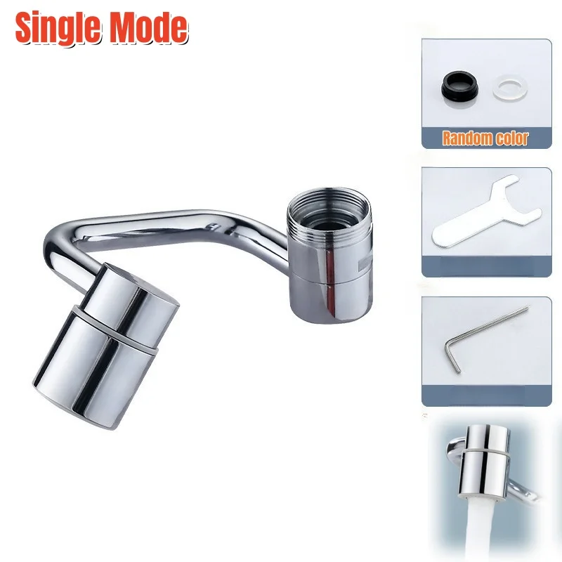 Full 1080° Swivel Kitchen Faucet Extender Universal 22mm/24mm Thread Alloy Faucets Aerator Splashproof Bathroom Sink Accessories