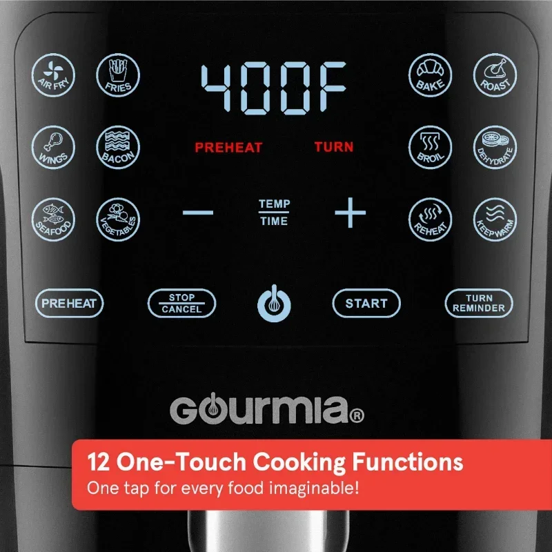 Gourmia 6-Quart Digital Air Fryer with Guided Cooking, Easy Clean, Black  NEW
