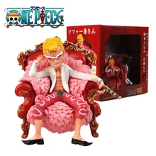 

One Piece Anime Figure Donquixote Doflamingo Sofa Sitting Posture Collectible GK Model PVC Doll Action Figure Toys Gift 14cm