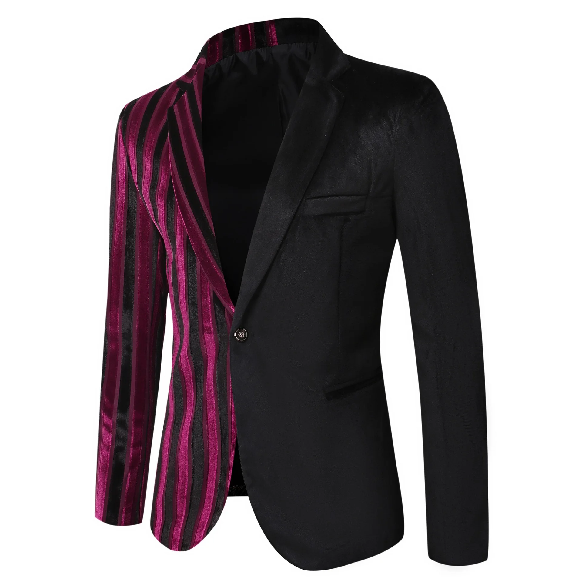 

2023 Men's Suit Jacket New Slim Fashion Color Matching Casual Business Casual British Style Dress Wool Warm Blazers Coat Groom