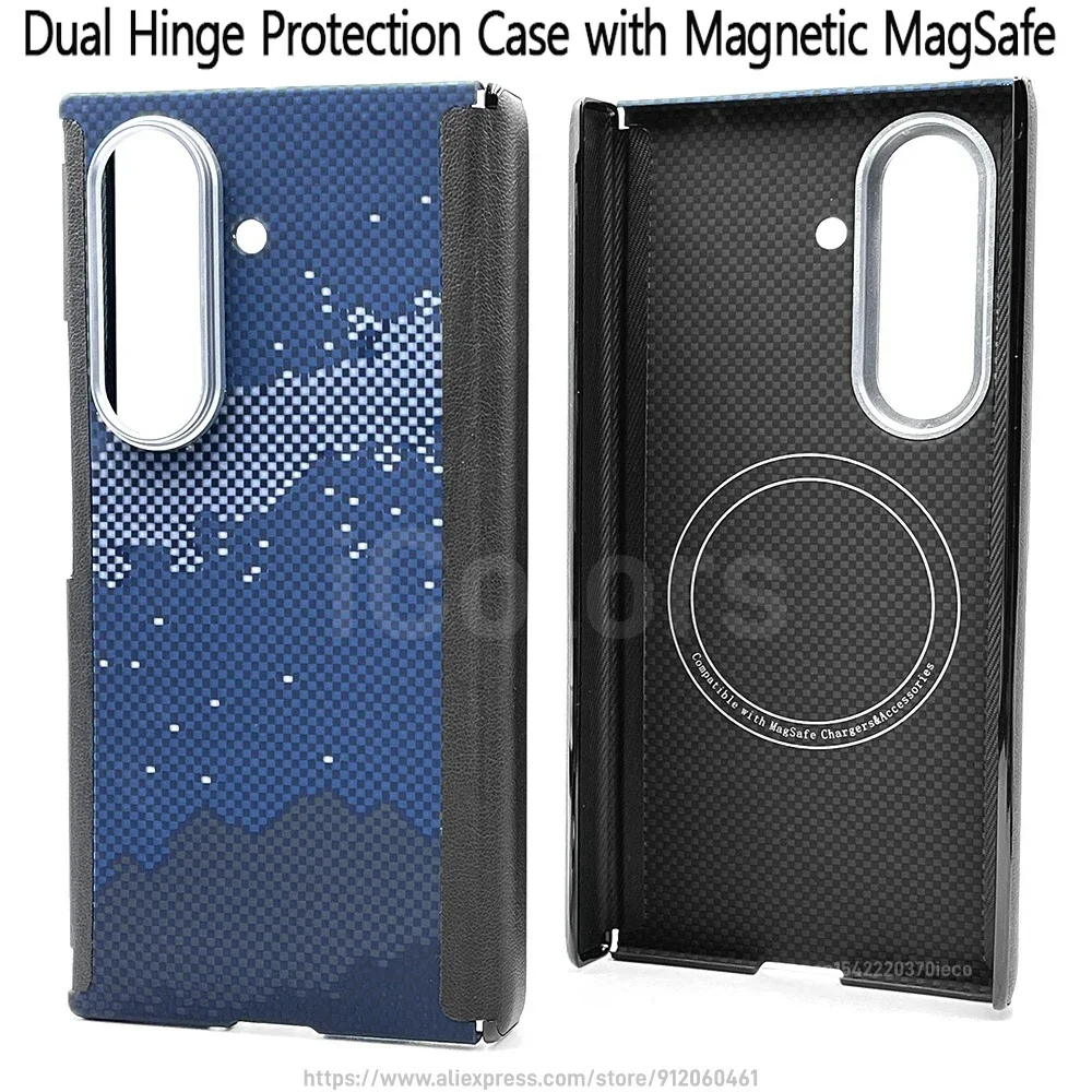 Ultra-Thin Dual Hinge Case - Aramid Carbon Fiber with Magnetic MagSafe Cover