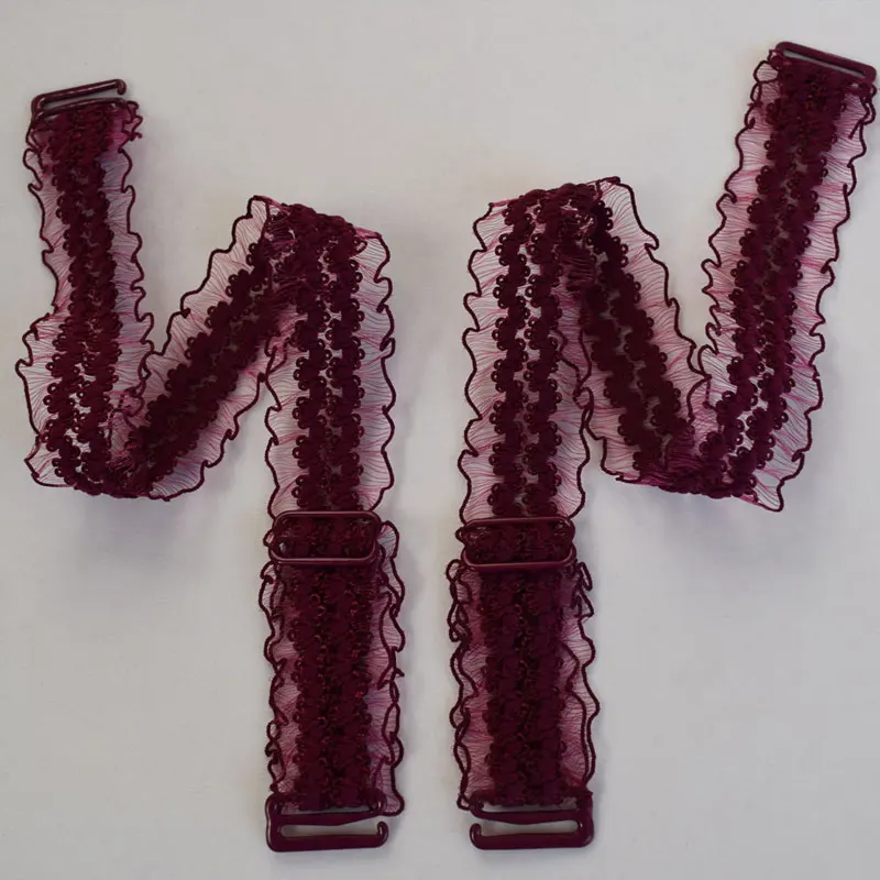 Adjustable Lace Underwear Shoulder Straps Women Elastic Stretch Bra Non-slip Mesh Hollowed Flower Shoulder Straps Accessories