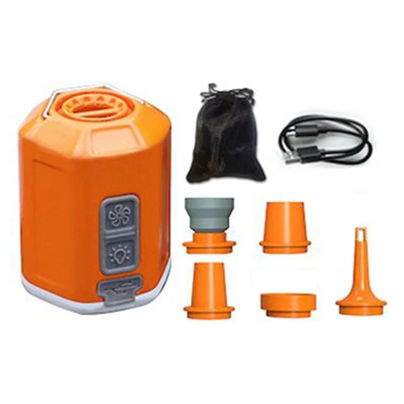 

Mini Air Pump ABS Air Pump 3-In-1 Outdoor Camping Lantern Vacuum Pump Electric Inflator For Float Air Bed Air Mattress
