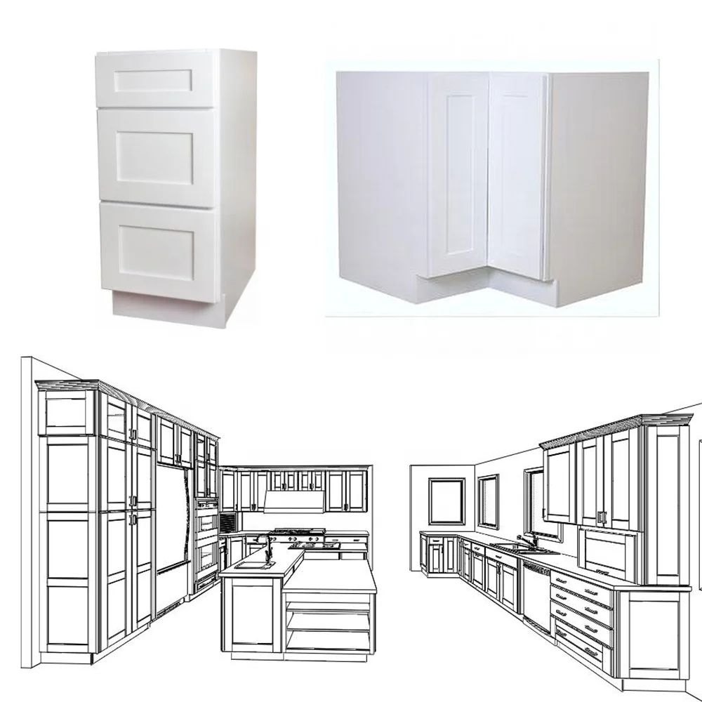 

Chinese Professional Manufacturer Solid Wood White Shaker Kitchen Cabinet